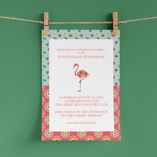 Invitaciones a la fiesta en el jardín de Flamingo (Subido por el creador)