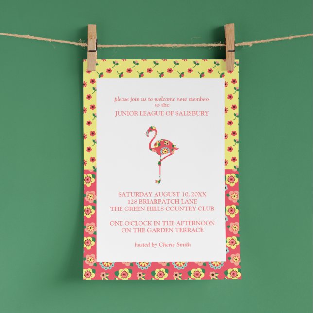 Invitaciones a la fiesta en el jardín de Flamingo (Subido por el creador)