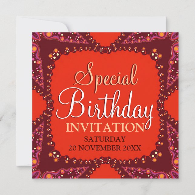 Invitaciones a la fiesta especial de cumpleaños de (Anverso)