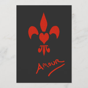 Invitaciones a la fiesta Fleur de Lis Heart Amour