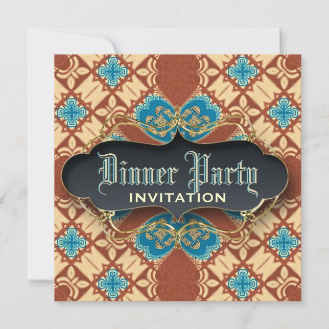 Invitaciones a la fiesta medieval de Batik Tartan (Anverso)