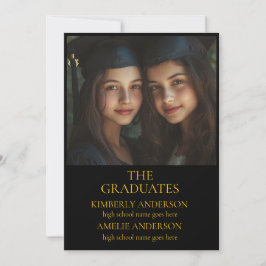 Invitaciones a la fiesta moderna de graduación neg