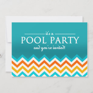 Invitaciones a la fiesta moderna de la piscina de 