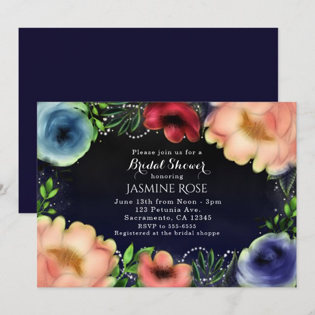 Invitaciones a la fiesta moderna de Moda brillante (Anverso / Reverso)