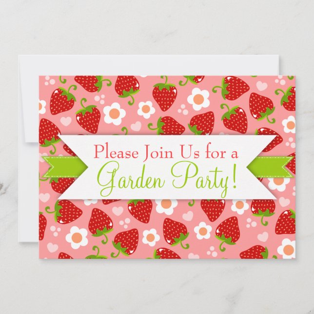 Invitaciones a la fiesta Personalizado de Fresas (Anverso)