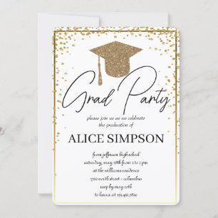 Invitaciones a la fiesta simple de graduación de o