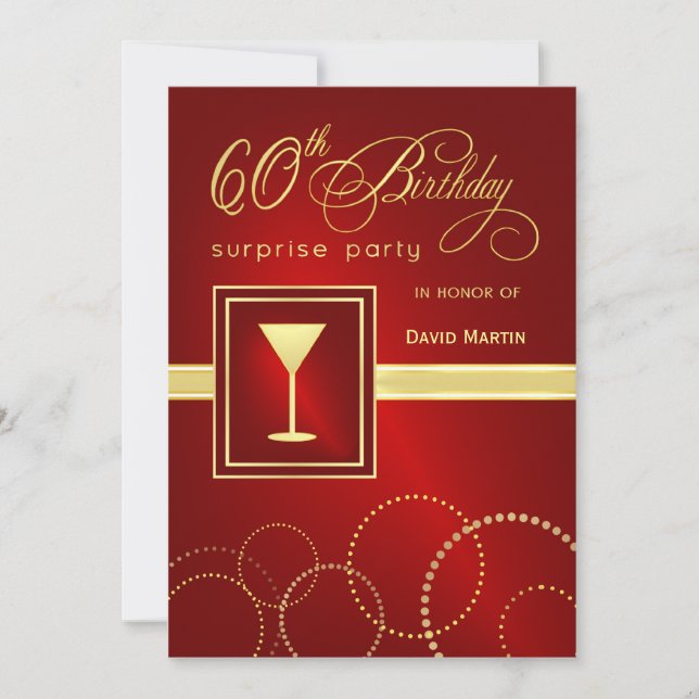 Invitaciones a la fiesta sorpresa de cumpleaños nú (Anverso)