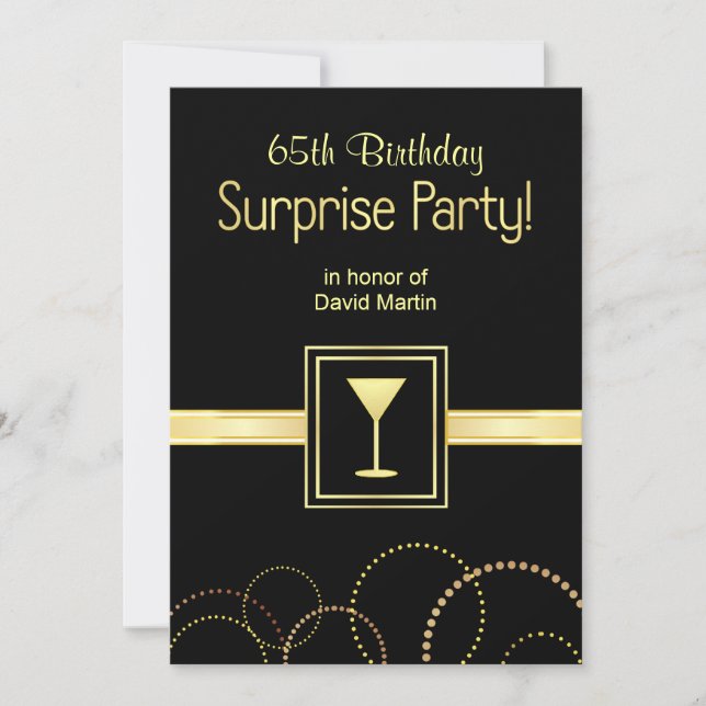 Invitaciones a la fiesta sorpresa de cumpleaños nú (Anverso)