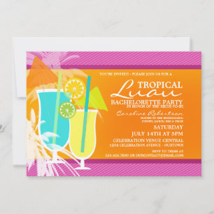 Invitaciones a la Fiesta Tropical Luau Bachelorett