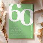 Invitaciones a la Fiesta Verde de Sesenta y un Cum<br><div class="desc">Presentamos una moderna invitación a la fiesta de cumpleaños 60 en blanco y verde que combina perfectamente el encanto del viejo mundo del audaz número de letra serif '60' con una plantilla moderna y personalizable. Esta invitación no es solamente una carta, es un gran placer apreciar el hito de cumplir...</div>