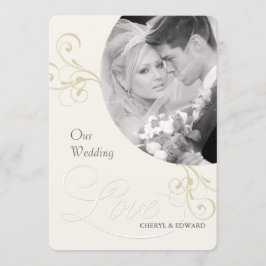 Invitaciones a la foto boda - Elegante marfil vint