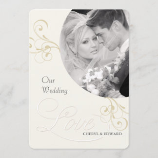 Invitaciones a la foto boda - Elegante marfil vint
