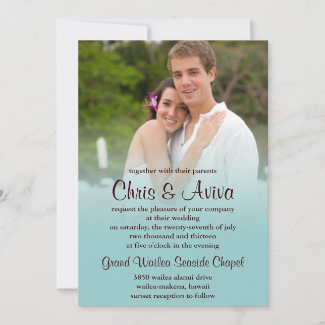 Invitaciones a la foto de Blue Mist (Anverso)