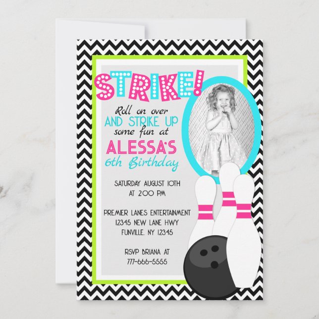 Invitaciones a la foto de cumpleaños del chica Che (Anverso)
