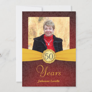 Invitaciones a la foto del 50 aniversario - Rojo y