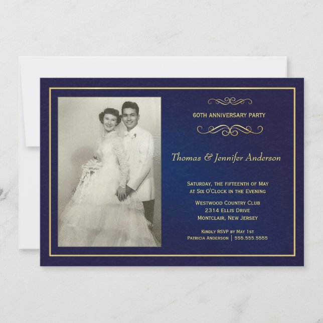 Invitaciones a la foto del aniversario del boda -  (Anverso)