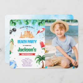 Invitaciones a la foto del cumpleaños de la playa