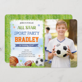 Invitaciones a la foto del cumpleaños deportivo