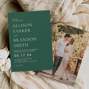 Invitaciones a la fotografía de Bodas modernos de 