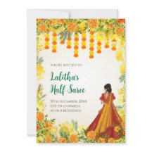 Invitaciones a la función Digital Half Saree