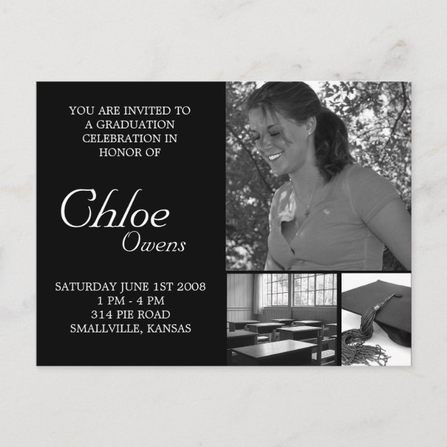 Invitaciones a la Graduación Barata (Anverso)