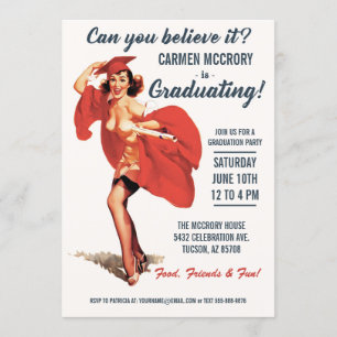 Invitaciones a la graduación  Chica Vintage Pin-Up