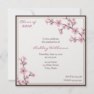 Invitaciones a la graduación de cerezo en flor