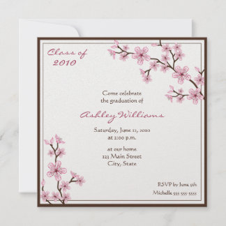 Invitaciones a la graduación de cerezo en flor