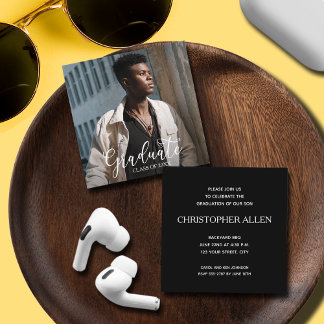 Invitaciones a la graduación de fotos en la plaza