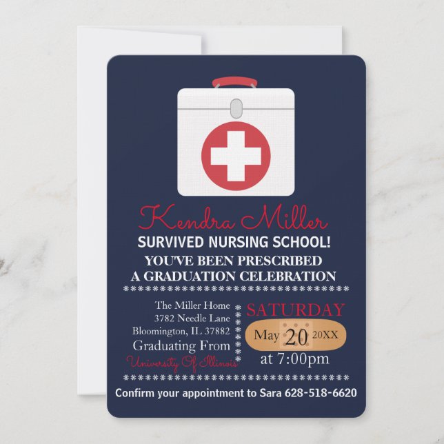 Invitaciones a la graduación de la escuela de Enfe (Anverso)