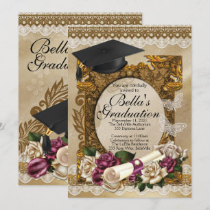 Invitaciones a la graduación del Rosa