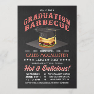 Invitaciones a la graduación  Fiesta BBQ Chalkboar