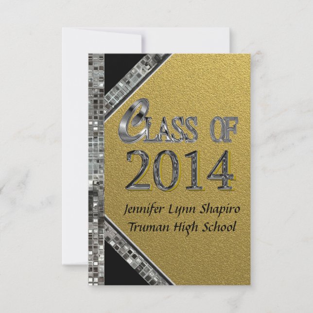 Invitaciones a la graduación Gold & Silver 2014 (Anverso)