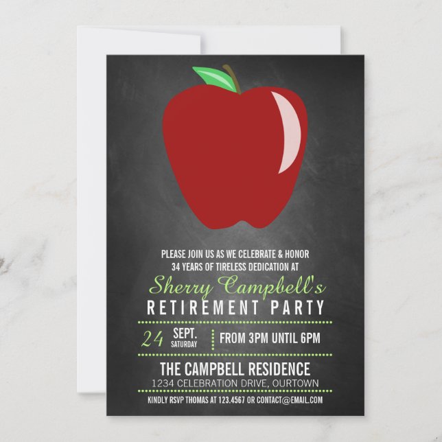 Invitaciones a la Gran Fiesta de Jubilación de Mae (Anverso)