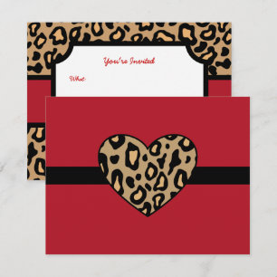 Invitaciones a la impresión de animales leopardos