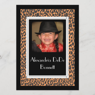Invitaciones a la impresión de leopardo