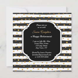 Invitaciones a la Jubilación de Rayas y Puntos Mod