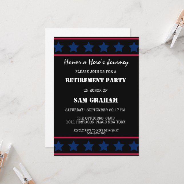 invitaciones a la jubilación militar de la bandera (Anverso/Reverso In Situ)