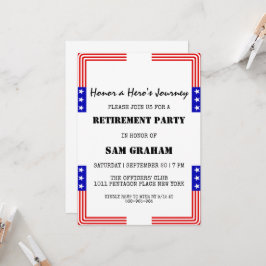 invitaciones a la jubilación militar de la bandera