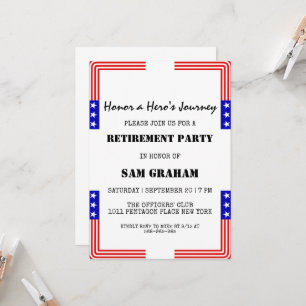 invitaciones a la jubilación militar de la bandera