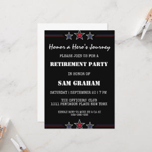 invitaciones a la jubilación militar de la bandera