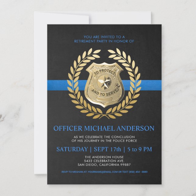Invitaciones a la Jubilación Policial | Insignia p (Anverso)