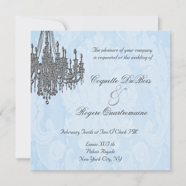 Invitaciones a la lámpara de araña La Silver (Anverso)