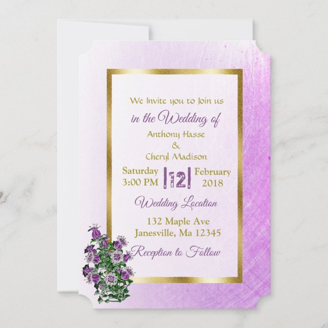 Invitaciones a la Lavanda y a la Boda de Oro (Anverso)