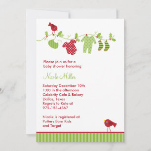 Invitaciones a la lavandería de bebés para navidad