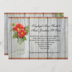 Invitaciones a la Madera de Barn Dahlias