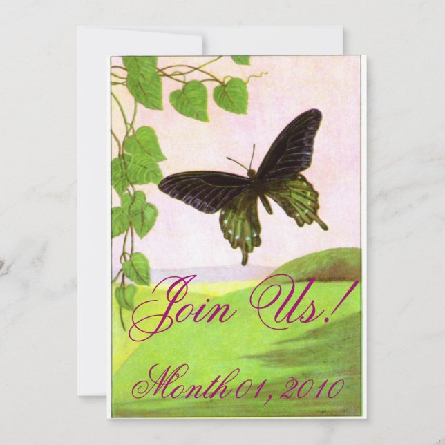 Invitaciones a la mariposa verde Bonito (Anverso)