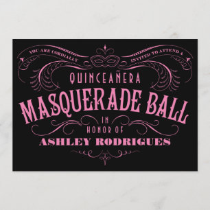 Invitaciones a la mascarada de Quinceanera