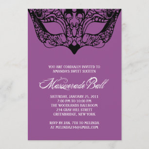 Invitaciones a la mascarada púrpura