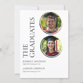 Invitaciones a la moderna fiesta conjunta de gradu